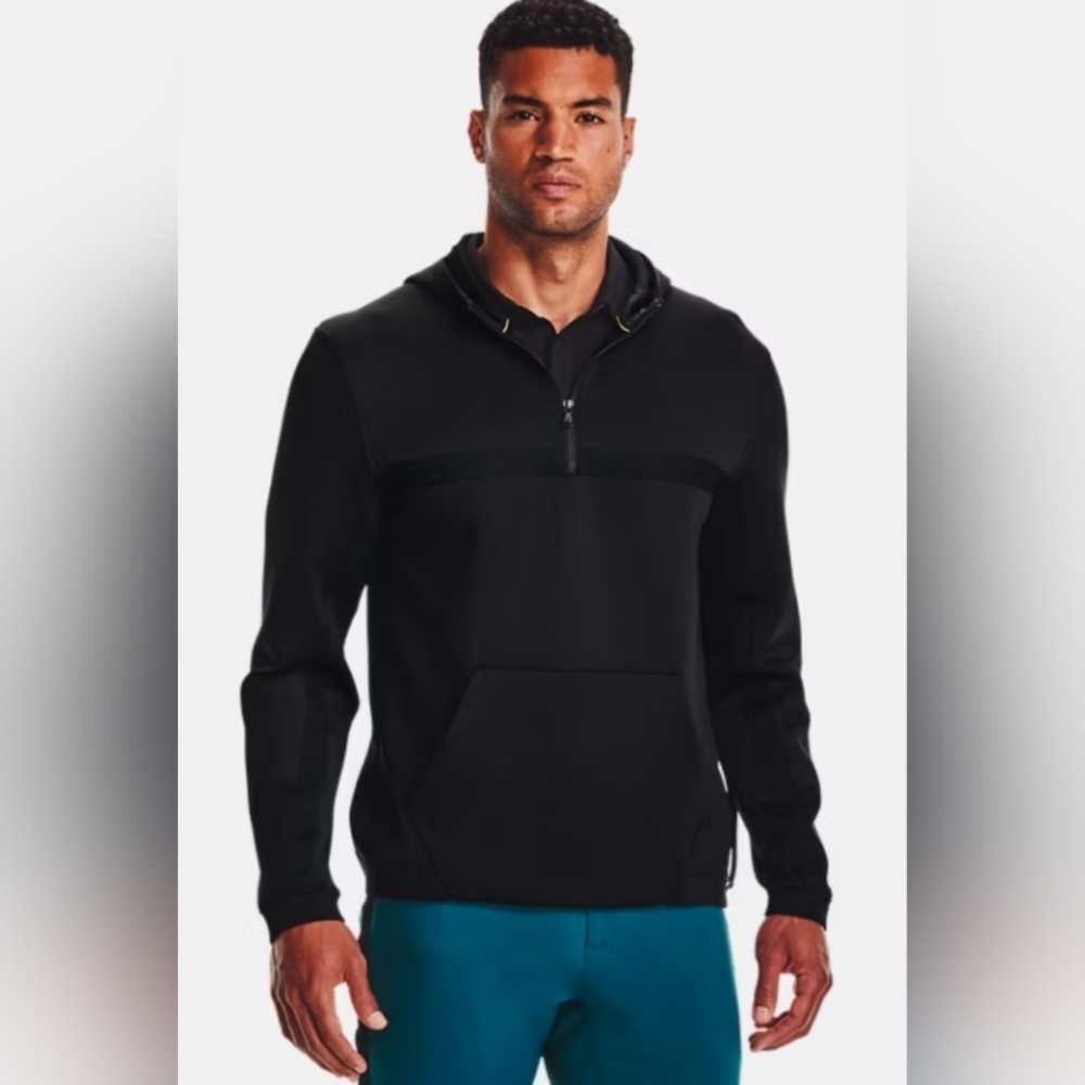 Under Armour UA Steph Curry Hooded 1/2 Zip Track Jacket Size XL In Black